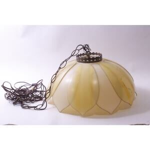 Yellow Tulip, Swag Lamp, Hanging, Plastic, Portable, Lighting, ~ 250809-WH F-3